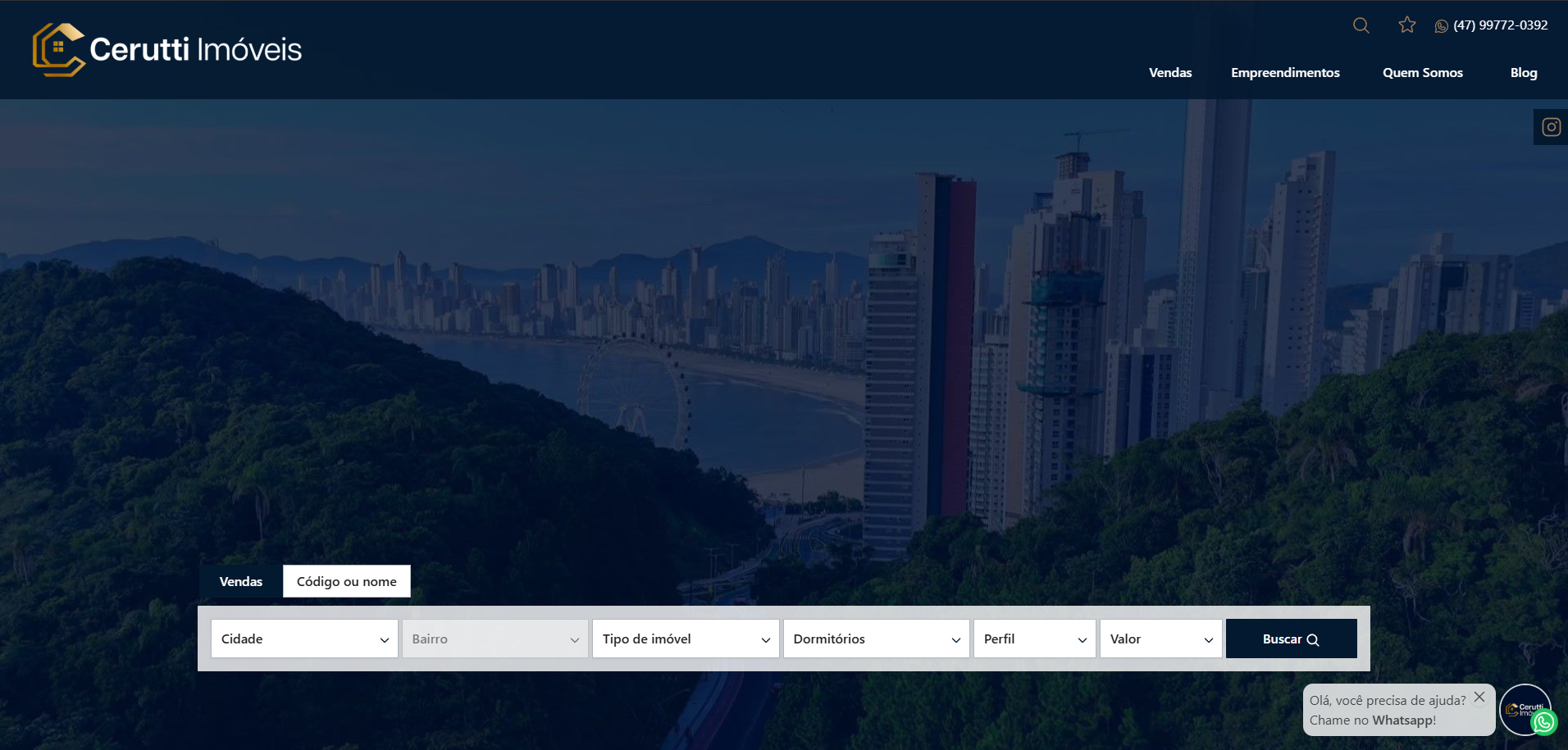 Imóveis Cerutti – Website Imobiliário